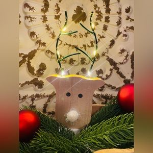 Light Up Tiered Tray Christmas Reindeer